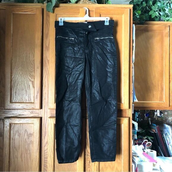 REVICE Foldover Shimmer Moto Straight Jeans - 32 - Picture 1 of 14